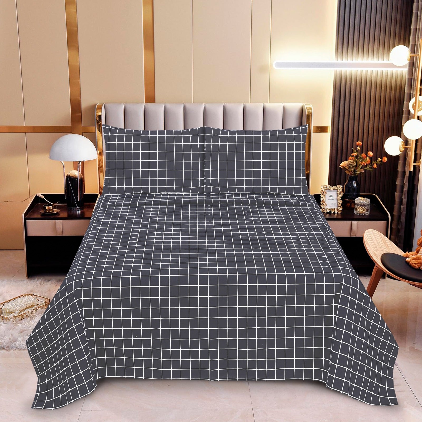 Charcoal Geometry - Cotton