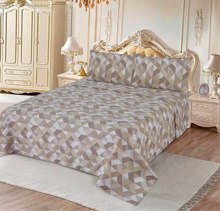 Caramel Percale Geometry 3Pcs Printed Cotton Punch