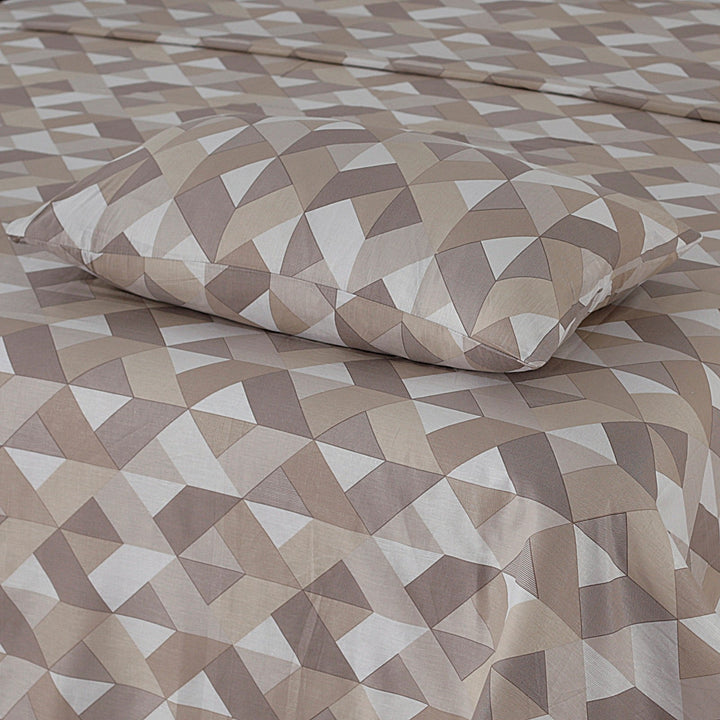Caramel Percale Geometry 3Pcs Printed Cotton Punch