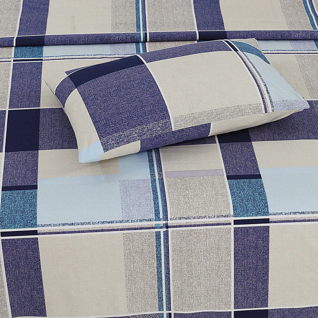 Premium Cotton Checkered - cotton Bedsheet Set