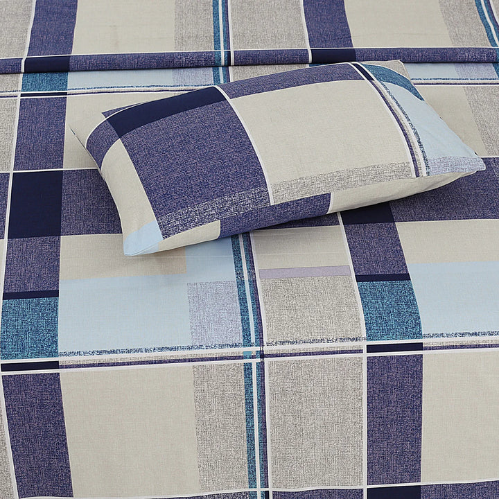 Premium Cotton Checkered - cotton Bedsheet Set