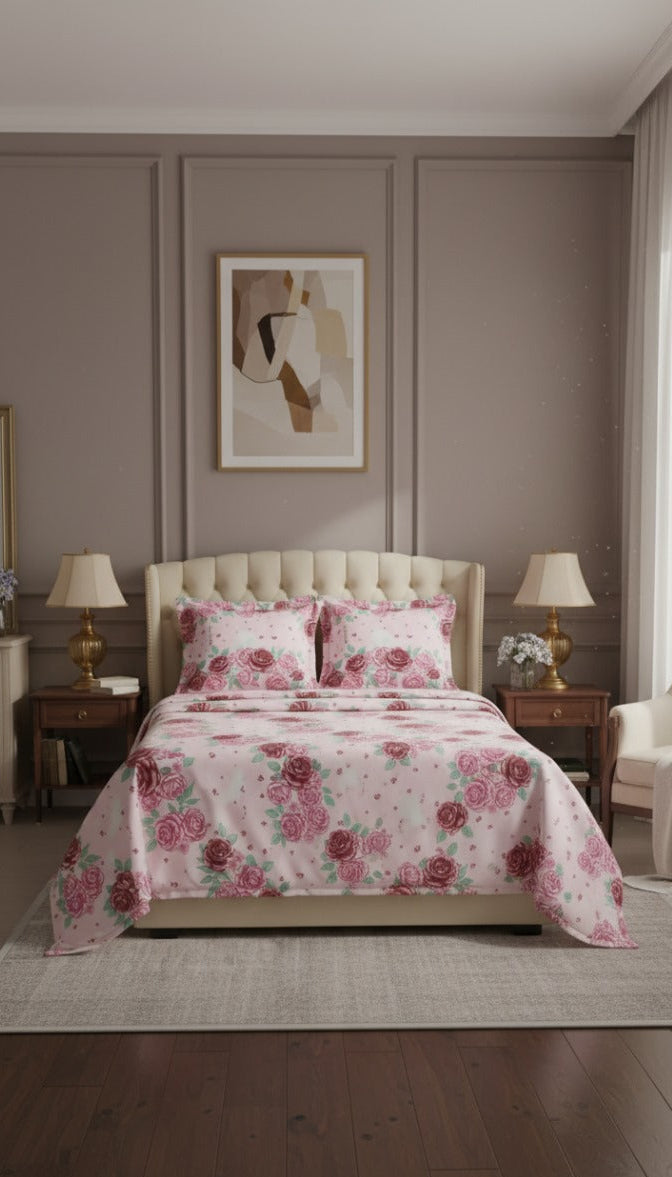 Romantic Rose Garden – cotton Bedsheet Set 01