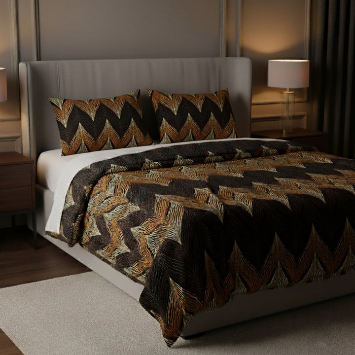 Autumn Chevron Elegance – cotton Bedsheet Set 04